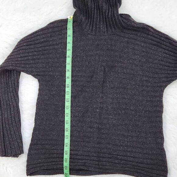 Cable & Gauge Turtleneck Knitted Sweater Charcoal Dark Grey Small - Picture 6 of 7